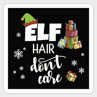 Funny Elf Hair Don't Care Christmas and Holiday Sticker